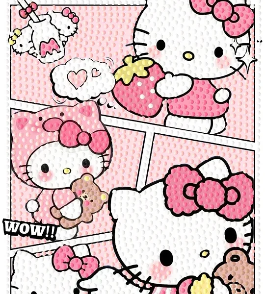 Home Kitty Children's Cartoon Diamond Painting 17×22